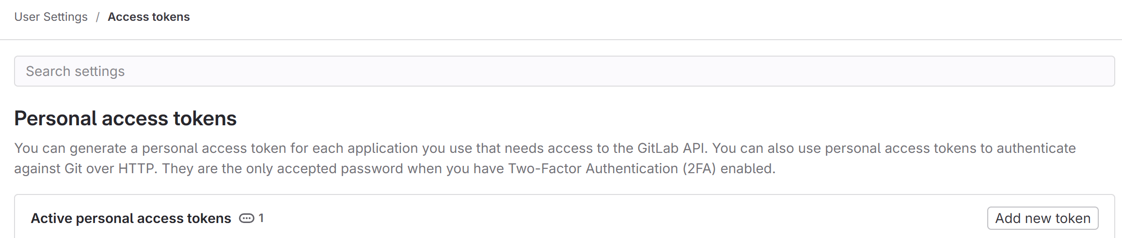 gitlab add new token