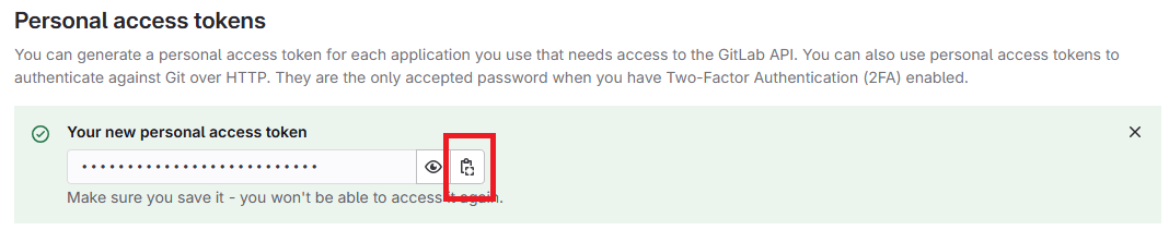 gitlab copy token
